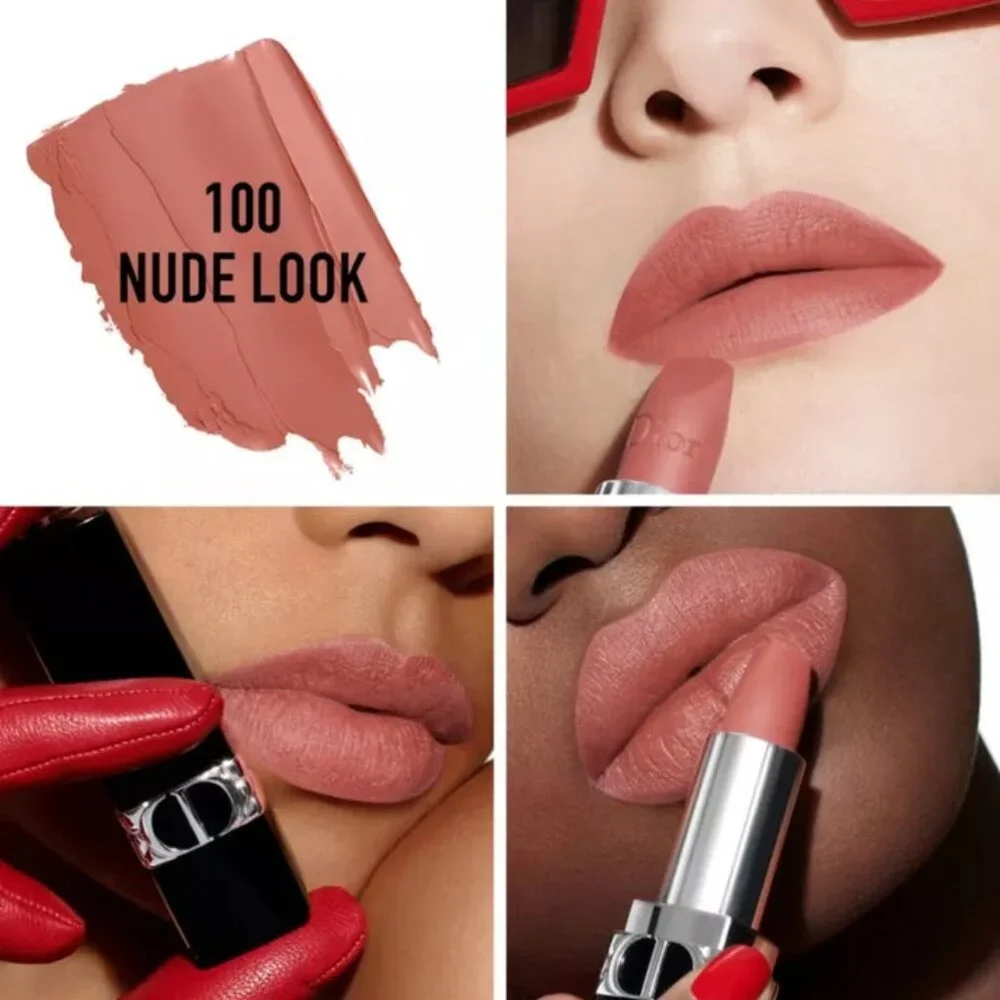 Dior Rouge Lipstick Twin Set-999 Velvet&100 Nude Matte,Shea Butter-2pc-BOXED-NEW - Picture 4 of 15